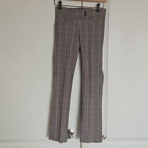 Suzy Shier Buffalo Check Mid-Rise Skinny Casual Pants Brown XS